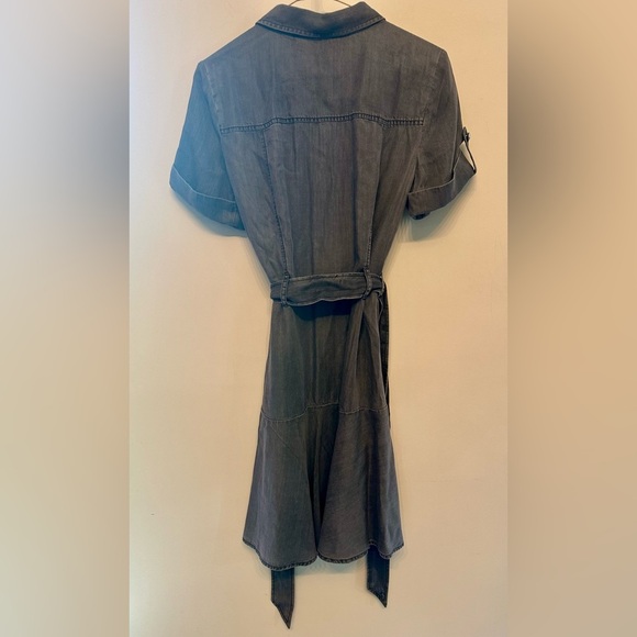 Rare Karl Lagerfeld Charcoal Button-Up Midi Dress Size 8 - Picture 7 of 7